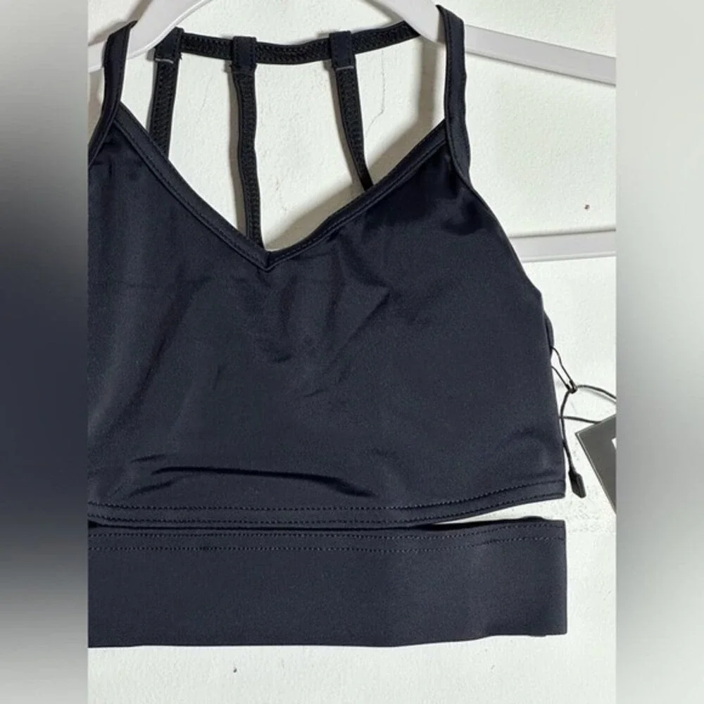 Lumi Collective Black Strappy Cut Out Dance Crop Top YM Youth Medium NWT